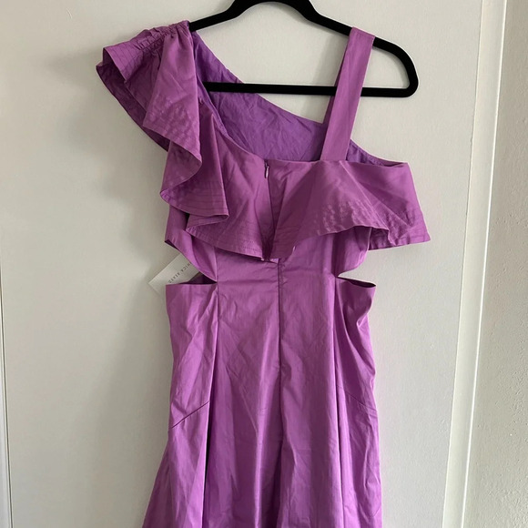 NWT Veronica Beard Beilla One-Shoulder Midi Dress Vivid Orchid - Picture 10 of 15